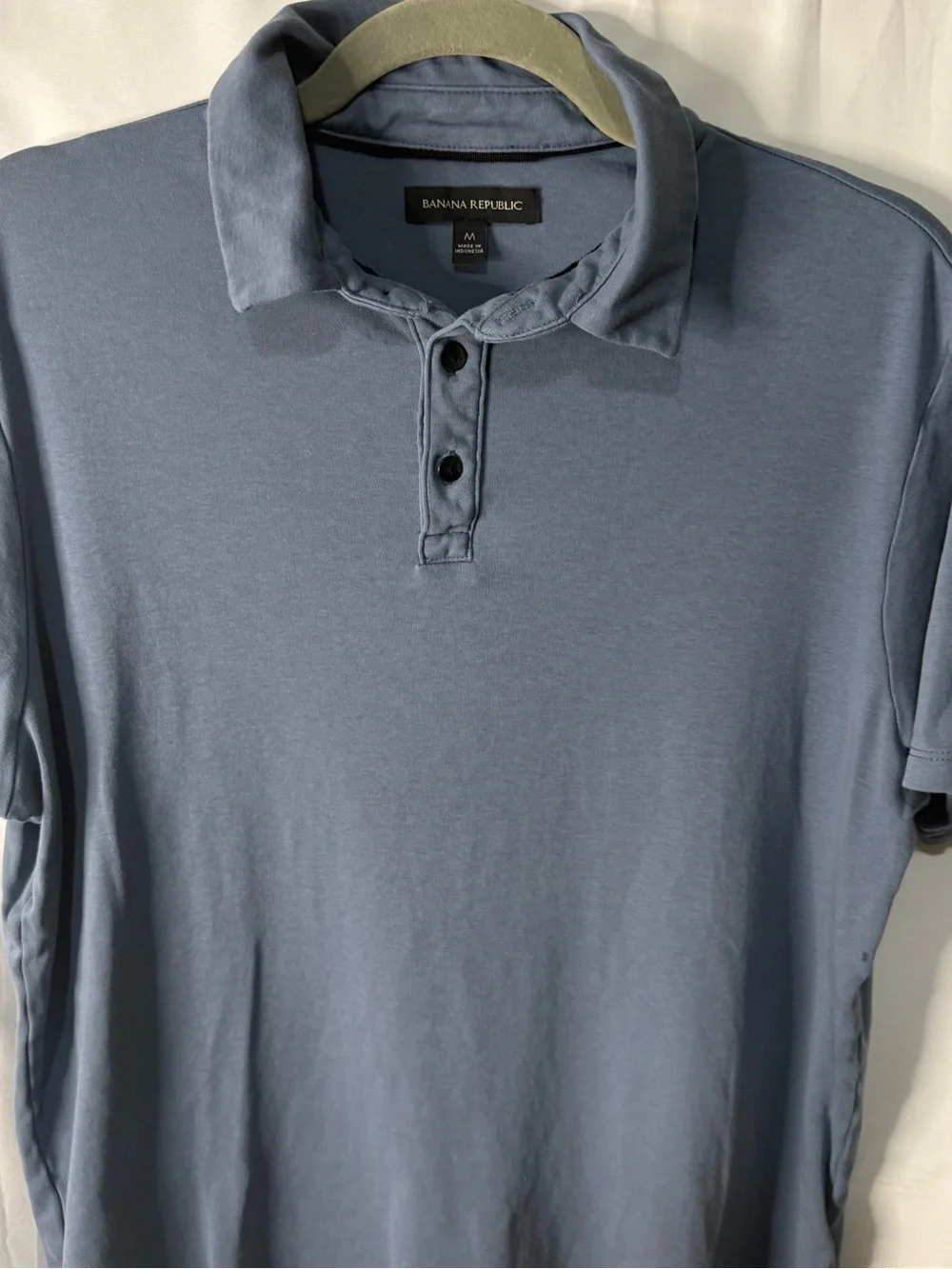 Banana Republic Men's Slate Blue Short-Sleeve Polo